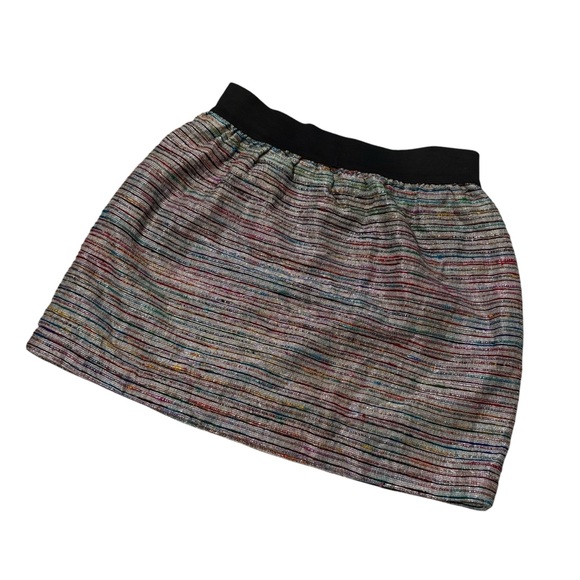 EIGHT SIXTY Metallic Holiday Party Silk Blend Mini Skirt - Picture 9 of 14